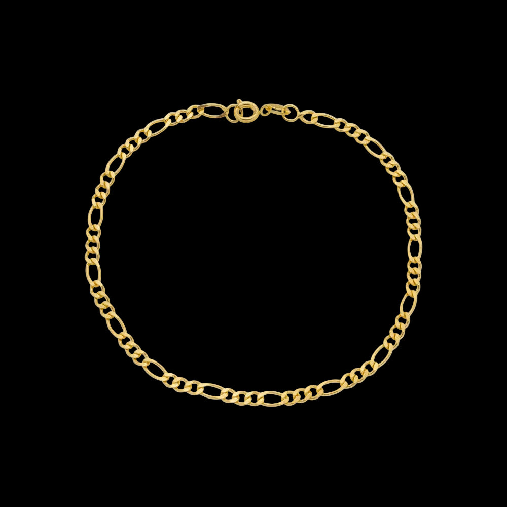 Pulseira Dourada Masculina Elo 3 por 1 – 4mm