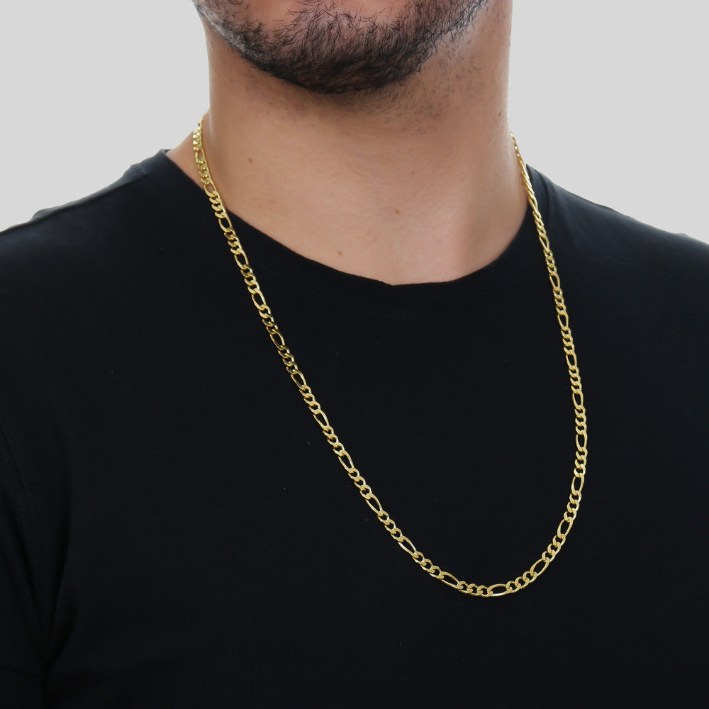 Corrente Dourada Masculina Elo 3 por 1 – 4mm - Galeria