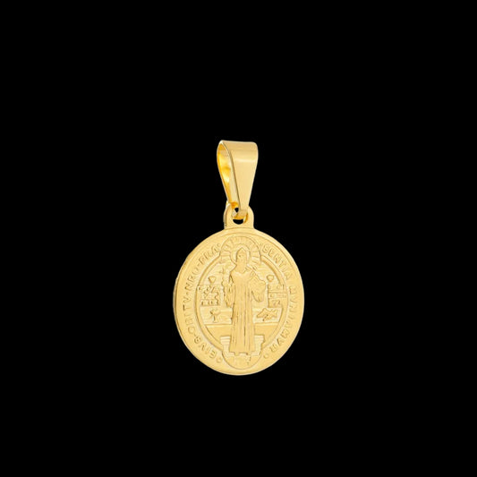 Pingente Dourado Medalha de São Jorge