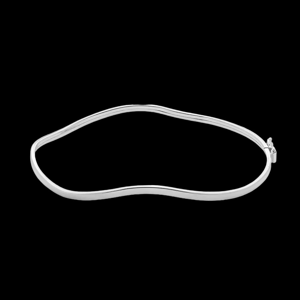Pulseira Bracelete Ondulado em Prata 925
