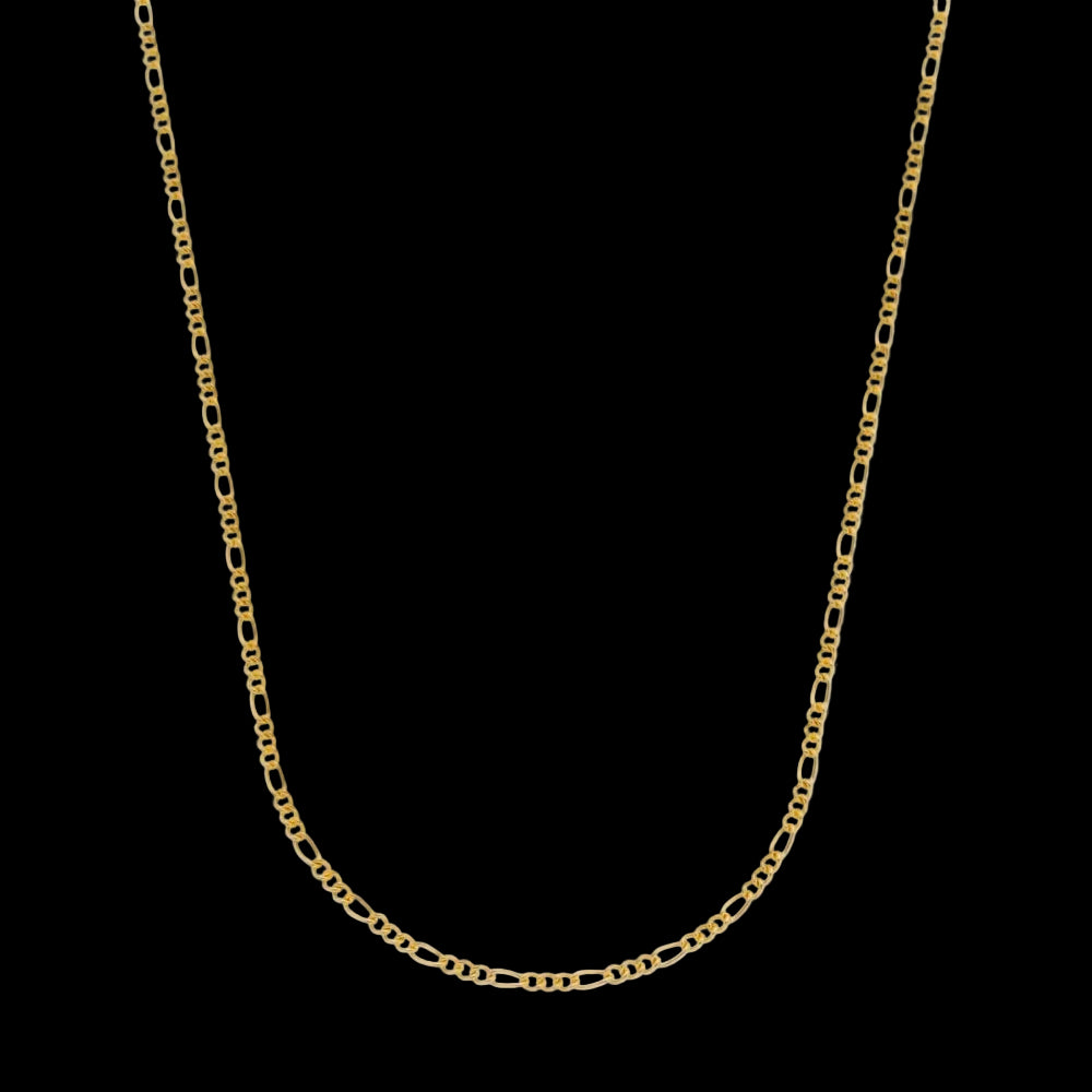 Corrente Dourada Masculina Elo 3 por 1 – 3mm