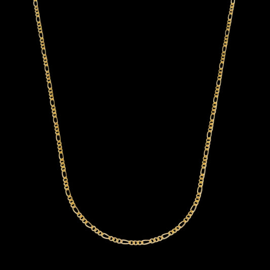 Corrente Dourada Masculina Elo 3 por 1 – 3mm