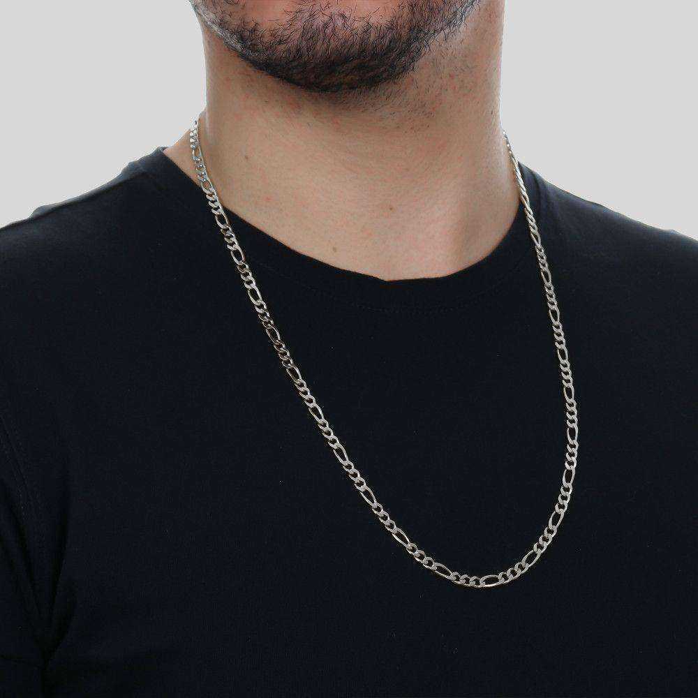 Corrente Prateada Masculina Elo 3 por 1 - Galeria