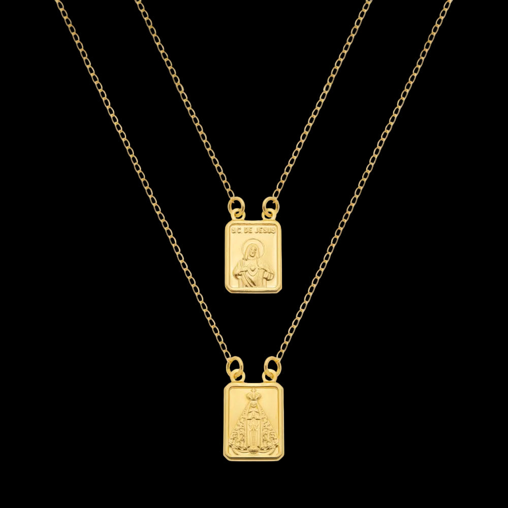 Escapulário Dourado Masculino Tradicional