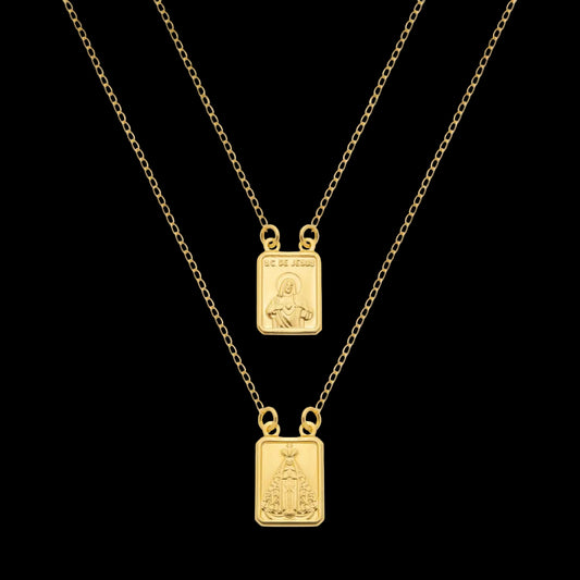 Escapulário Dourado Masculino Tradicional
