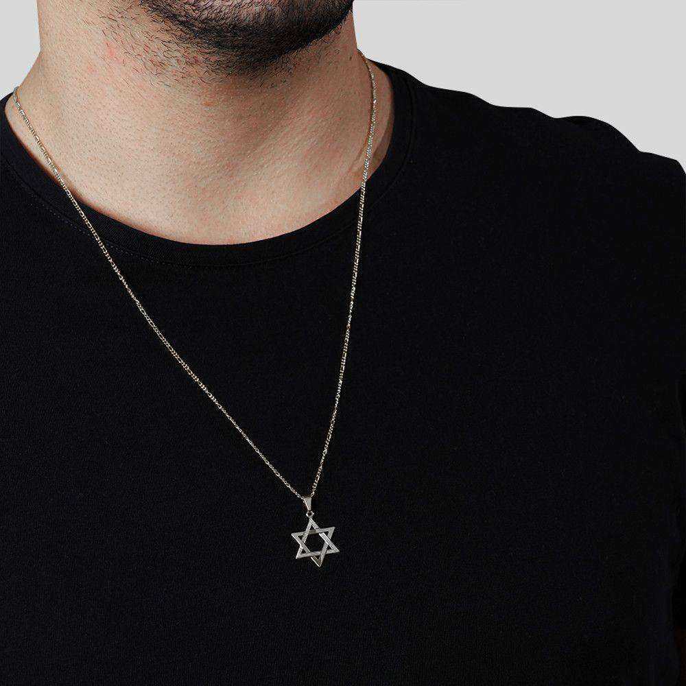 Pingente Prateado Estrela de Davi - Galeria