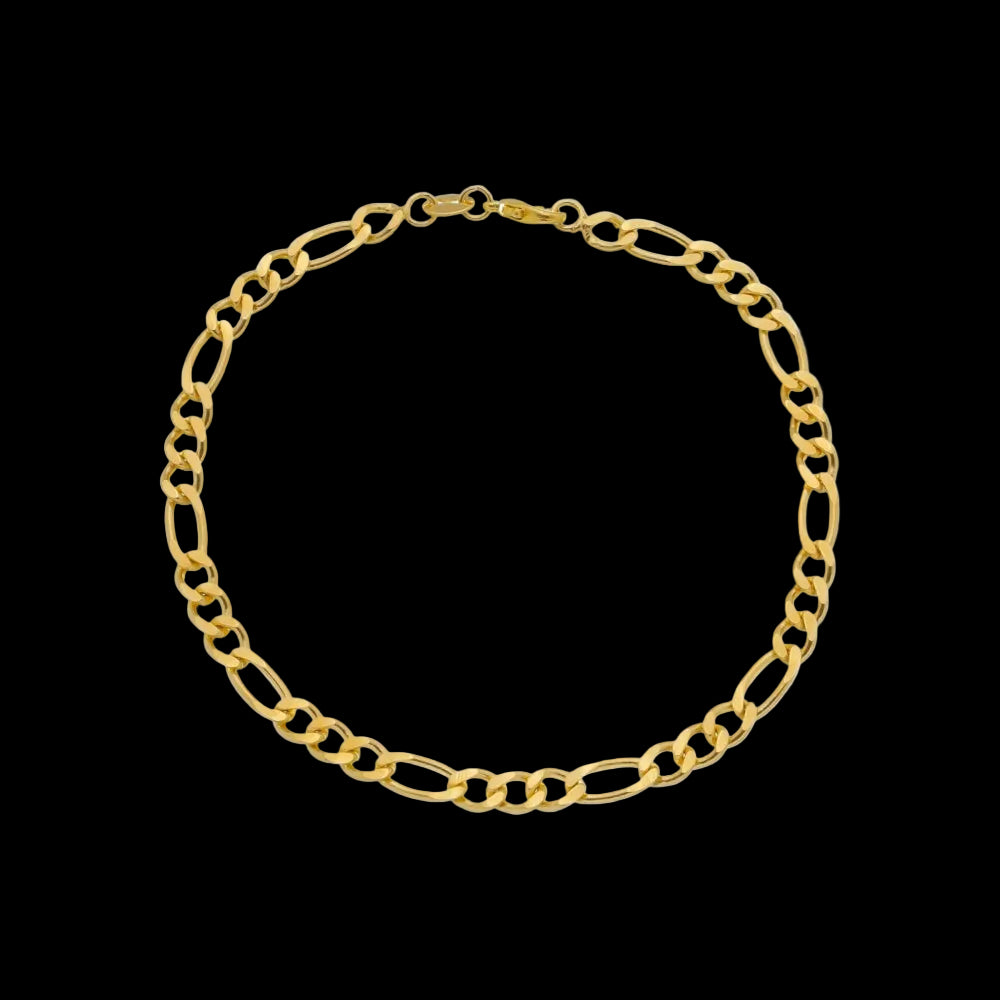 Pulseira Dourada Masculina Elo 3 por 1 – 5mm