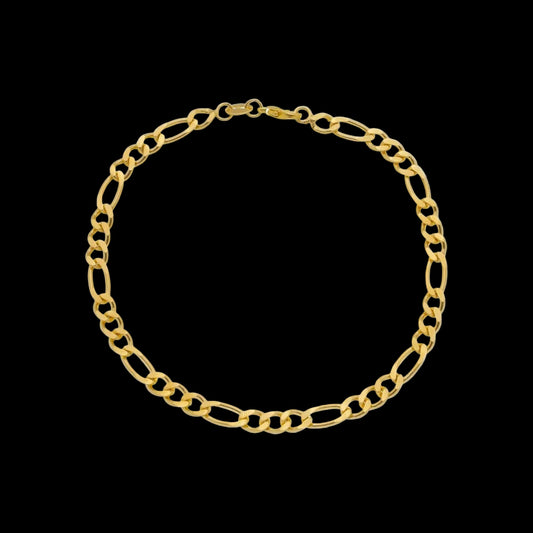 Pulseira Dourada Masculina Elo 3 por 1 – 5mm